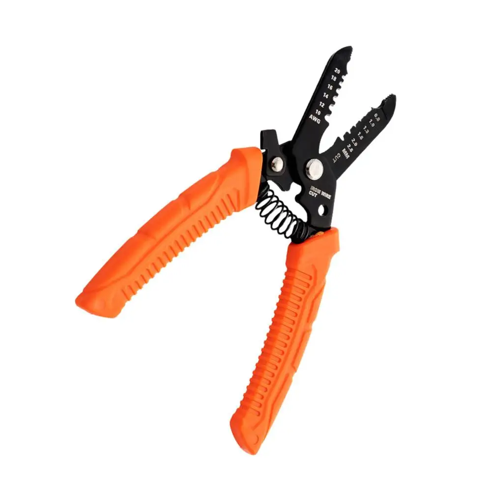 Multifuncional Wire Stripper e Alicate de Friso para Eletricistas, Fio De Fibra Óptica, Puxando e Cortando Alicate, V7B1, 1Pc