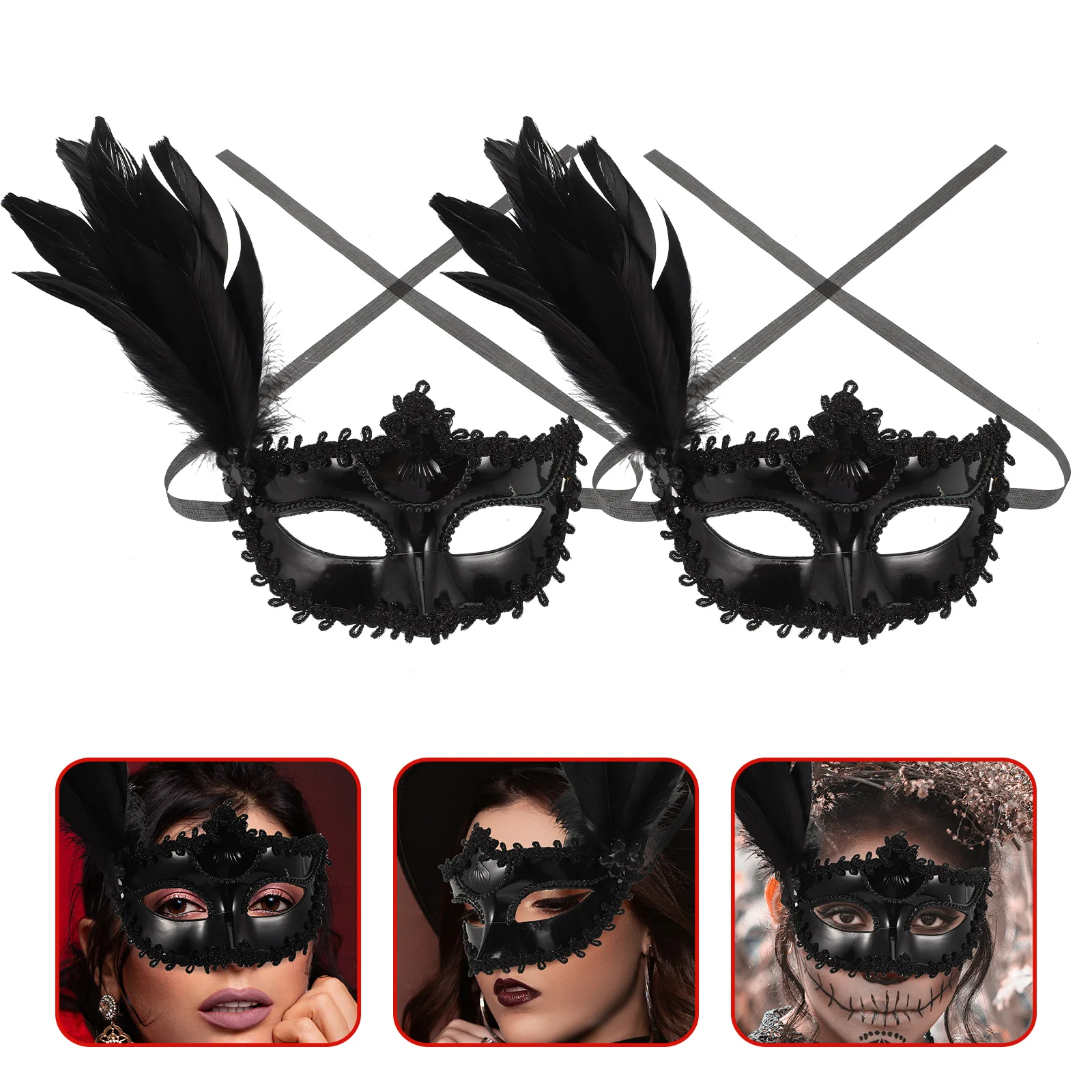 

2 Pcs Carnival Mask Masquerade for Halloween Costumes Cosplay Festival Adult Masks Dressing Up Masques