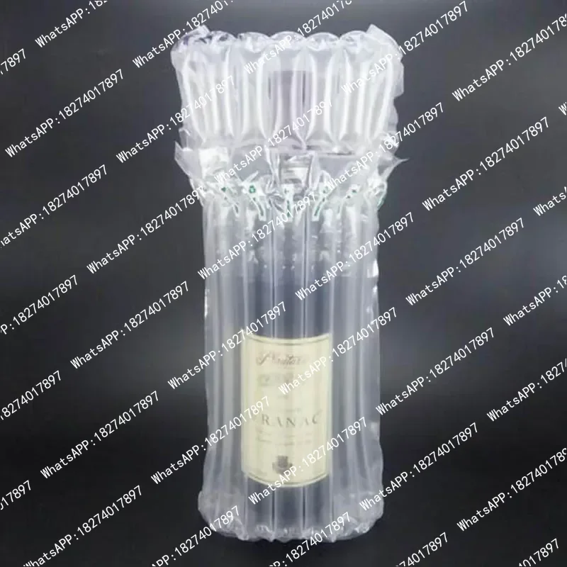 50pcs 750ml Red Wine Air Column Balloon Inflatable Packaging Roll Film Falling Protection Bubble Bag Bottle Buffer