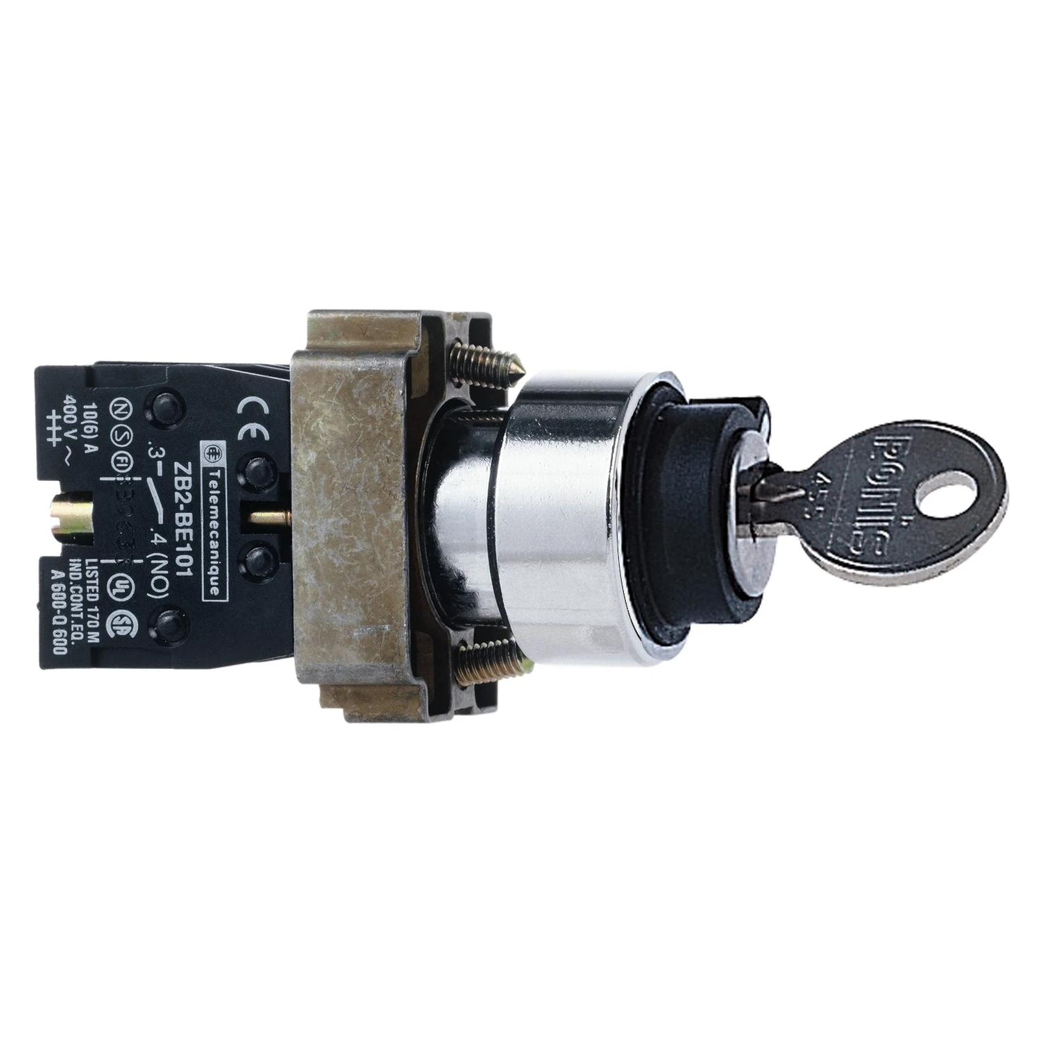 XB2BG25 XB2BG25C = ZB2BZ105C + ZB2BG2C  black selector switch Ø 22 keylock 2 positions - 1NO+1NC