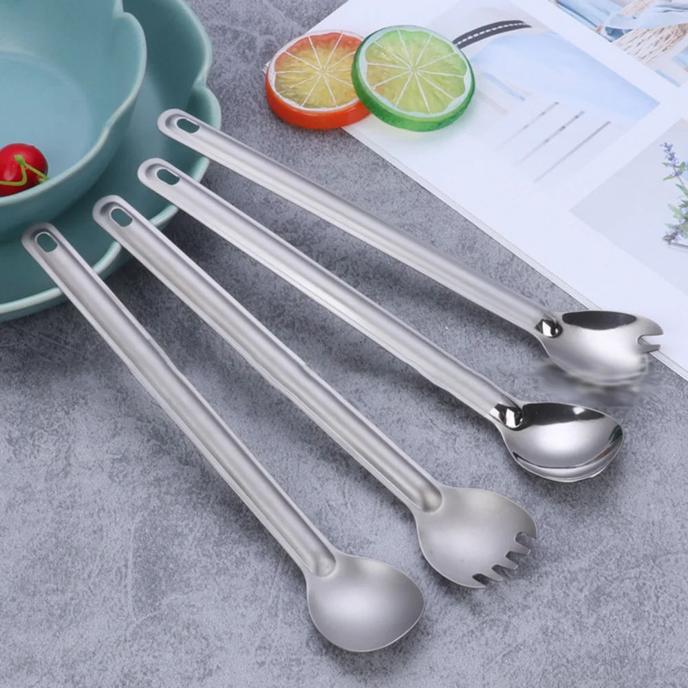 

Titanium Camping Long Handle Spork Spoon Ultralight Cutlery Portable Tableware for Outdoor Camping Hiking Camping Equipment
