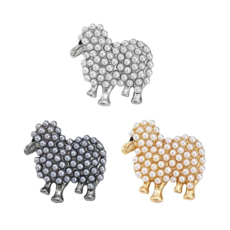 U4LF Animal Brooch Pin with Sheep Shape Detail, 3 cm Zinc Alloy Lapel Accent for Coats, Jackets and Outfit Styling Use