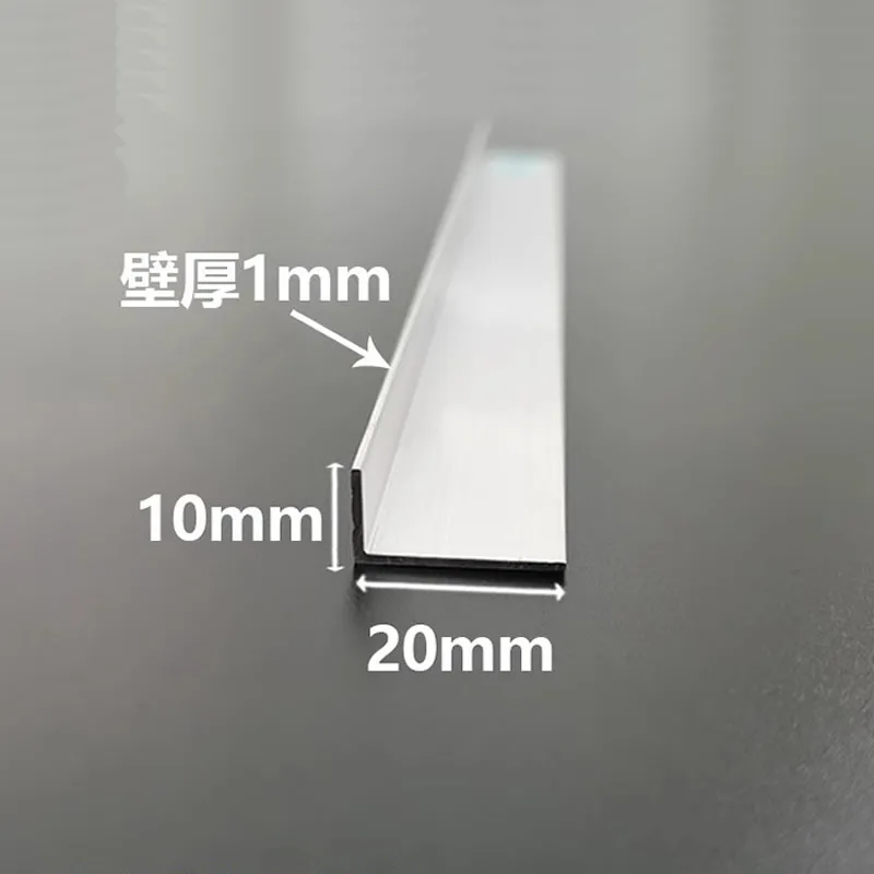 10x20mm, thick 1mm/2mm, 6063 Right  Angle aluminum,L-shaped aluminum alloy,Aluminum edging triangle profile