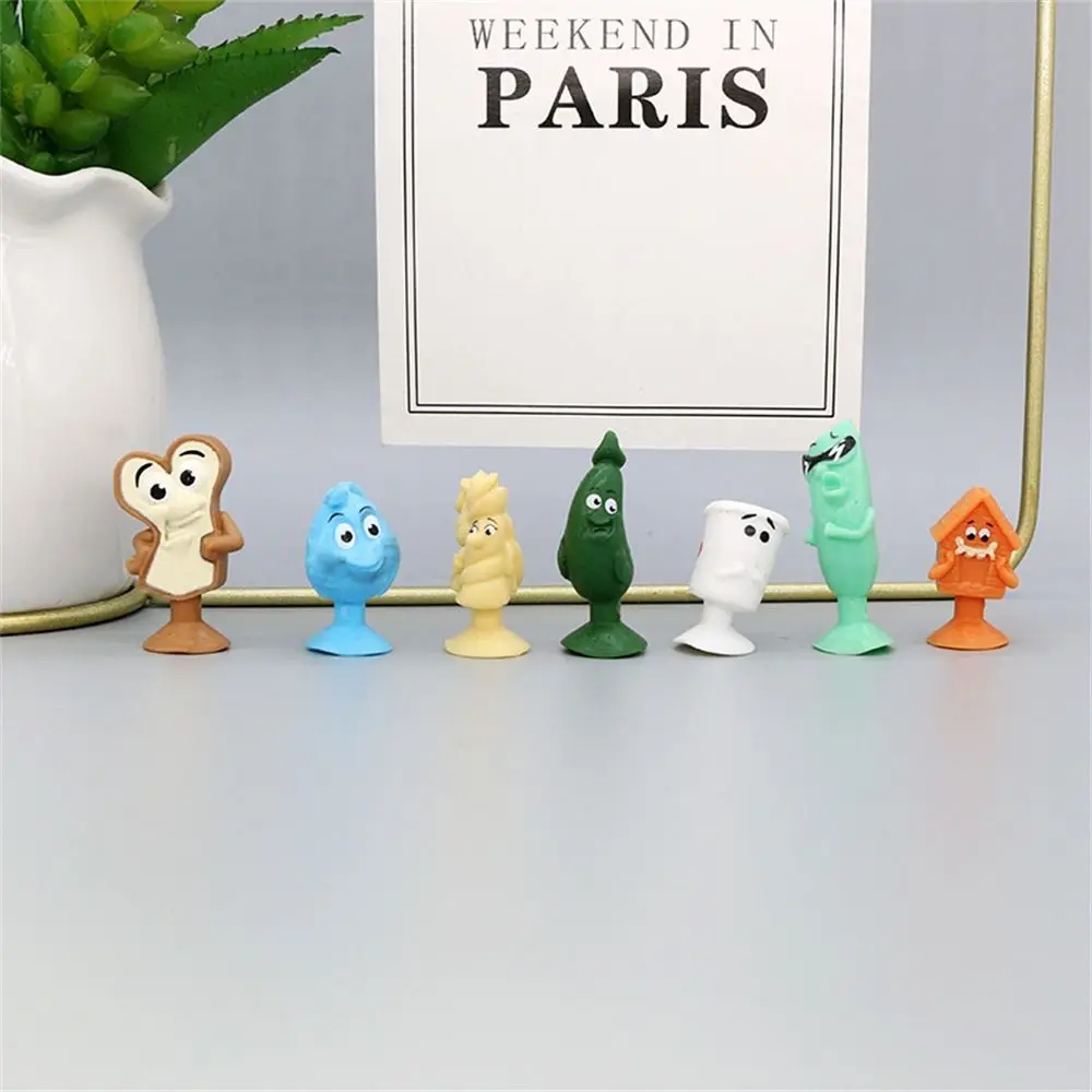 Fruit Minifigure Mini Sucker Dolls Action Figure Capsule Toys Vegetable Sucker Toys Models Soft Suction Cup Puppets Child Gift