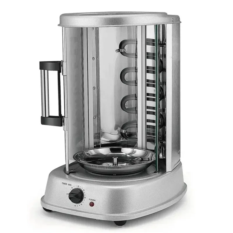 Vertical Rotisserie Oven  Automatic Chicken Roaster Shawarma Barbecue Grill Machine