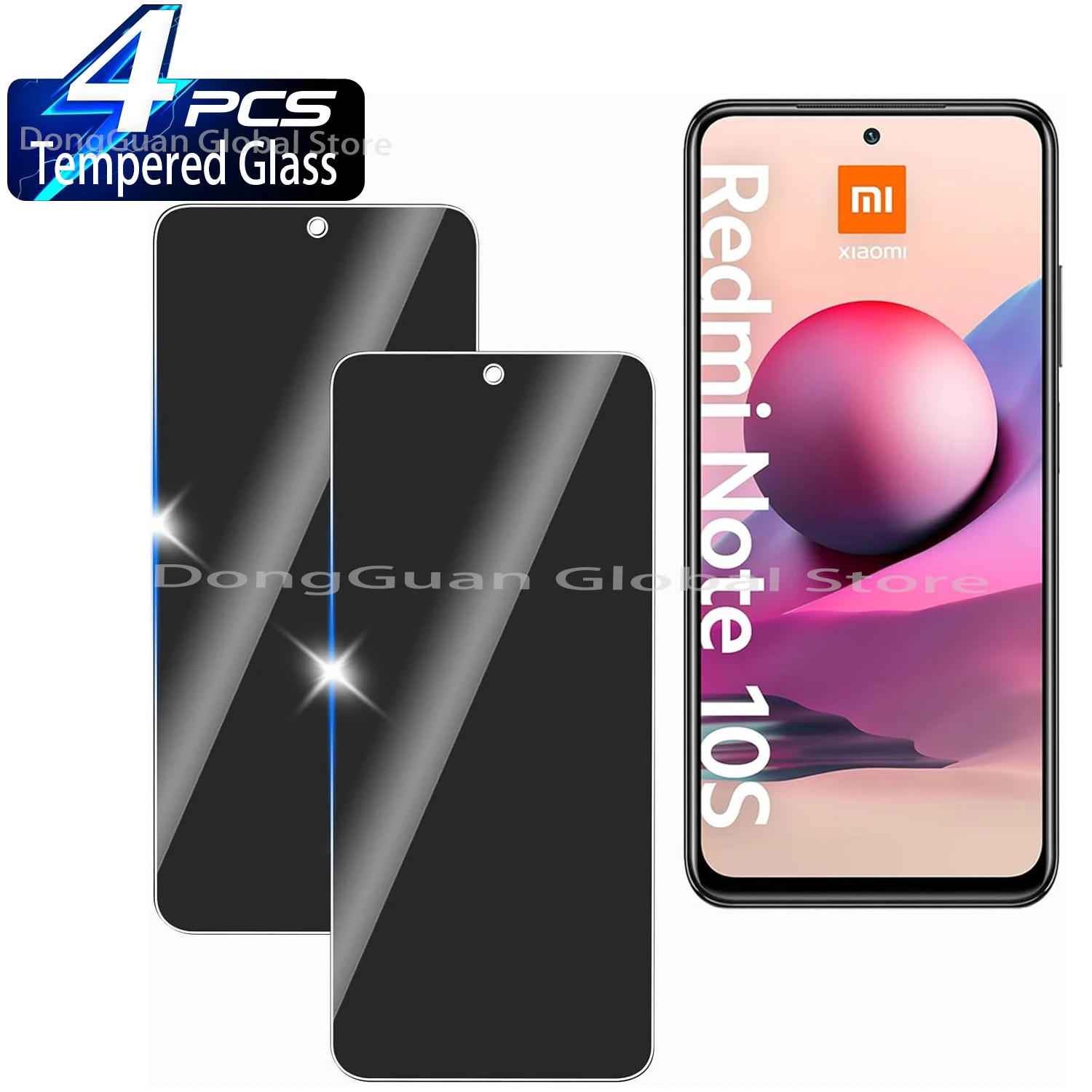 

For Xiaomi Redmi Note 10S Anti Spy Tempered Glass Protector Privacy Screen Glass