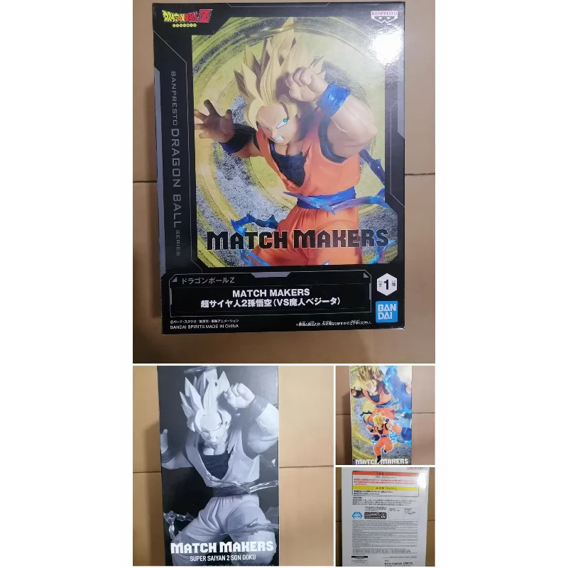 Figura de Anime Original de Bandai Banpresto, Super Saiyan 2 Son Goku Majin Vegeta, Modelo de Figura de Dragon Ball Z