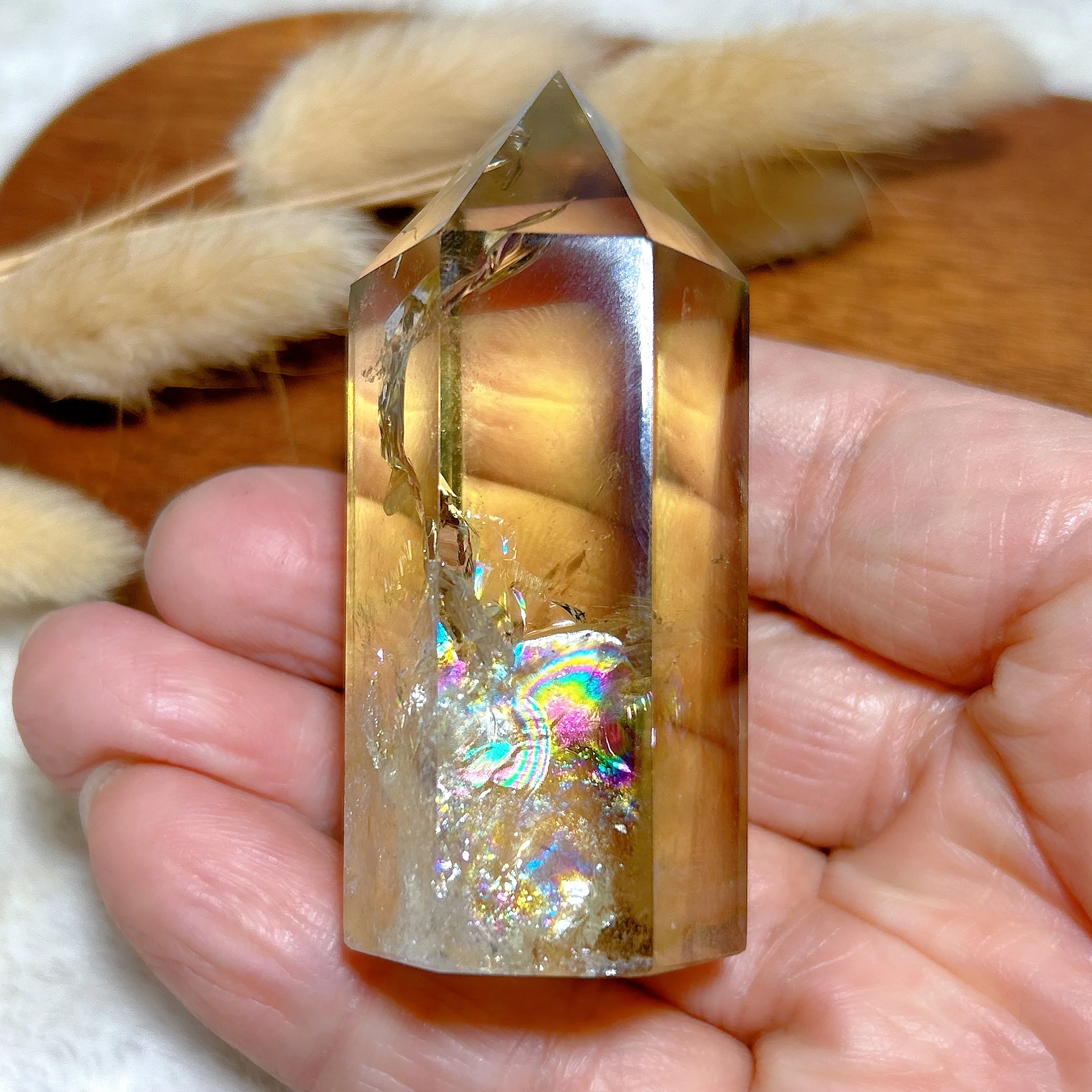 

High Quality Natural Crystal Smokey Citrine Tower Point Mineral Energy Healing Home Decorations Gift