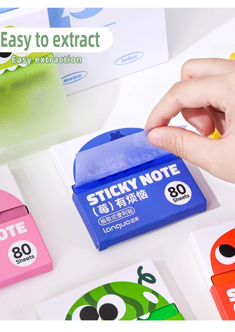 LANGUO ​ 80 Blatt/Box, selbstklebende Notizzettel im Pull-Format, perlmuttartiges transparentes Papier, selbstklebende Notizblöcke für Büro- und Schulbedarf – Detail 8