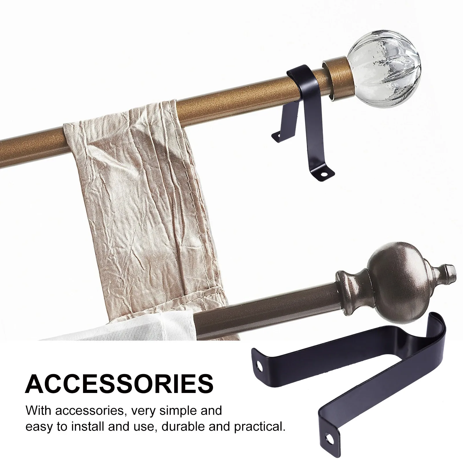 

3pcs 19Mm Curtain Rod Bracket Sturdy Steel Retro Smooth Finish Easy Install Home Office Hotel Use Valance Bracket Window