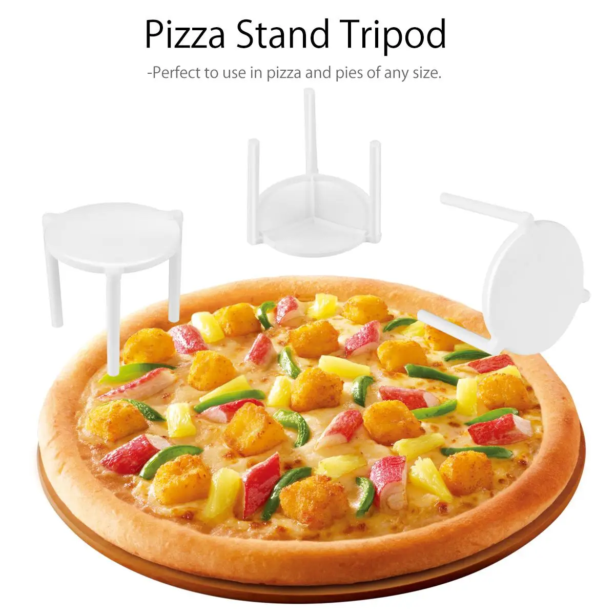 

100 Pcs Pizza Stand Container Tripod Support Frame Restaurant Supply Plastic Stack