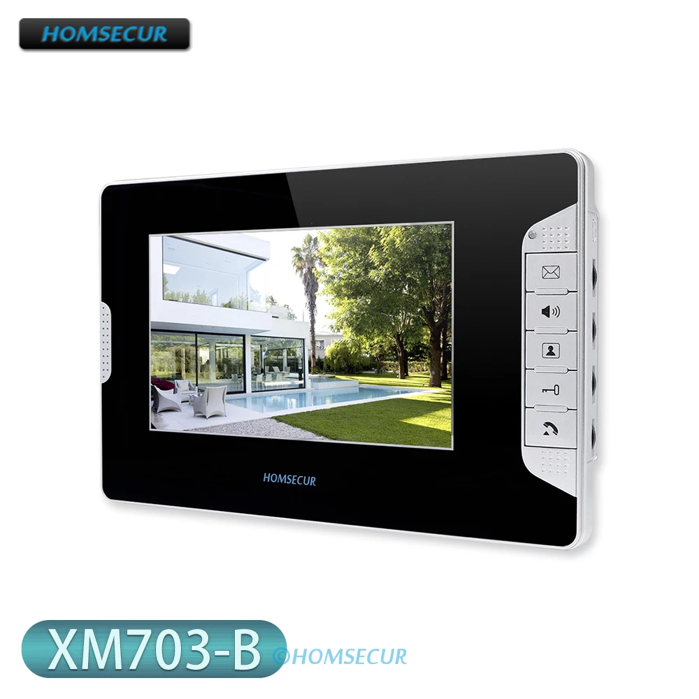 4 Wire Intercom Monitor with 7inch Screen XM703-B for HOMSECUR HDS Series Video Door Phone Intercom System