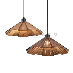 Simple Quiet Wooden Pendant Light Nordic Round Ball Creative Lamp for Living Room Bedroom Dining Room Bar Table Led Chandeliers