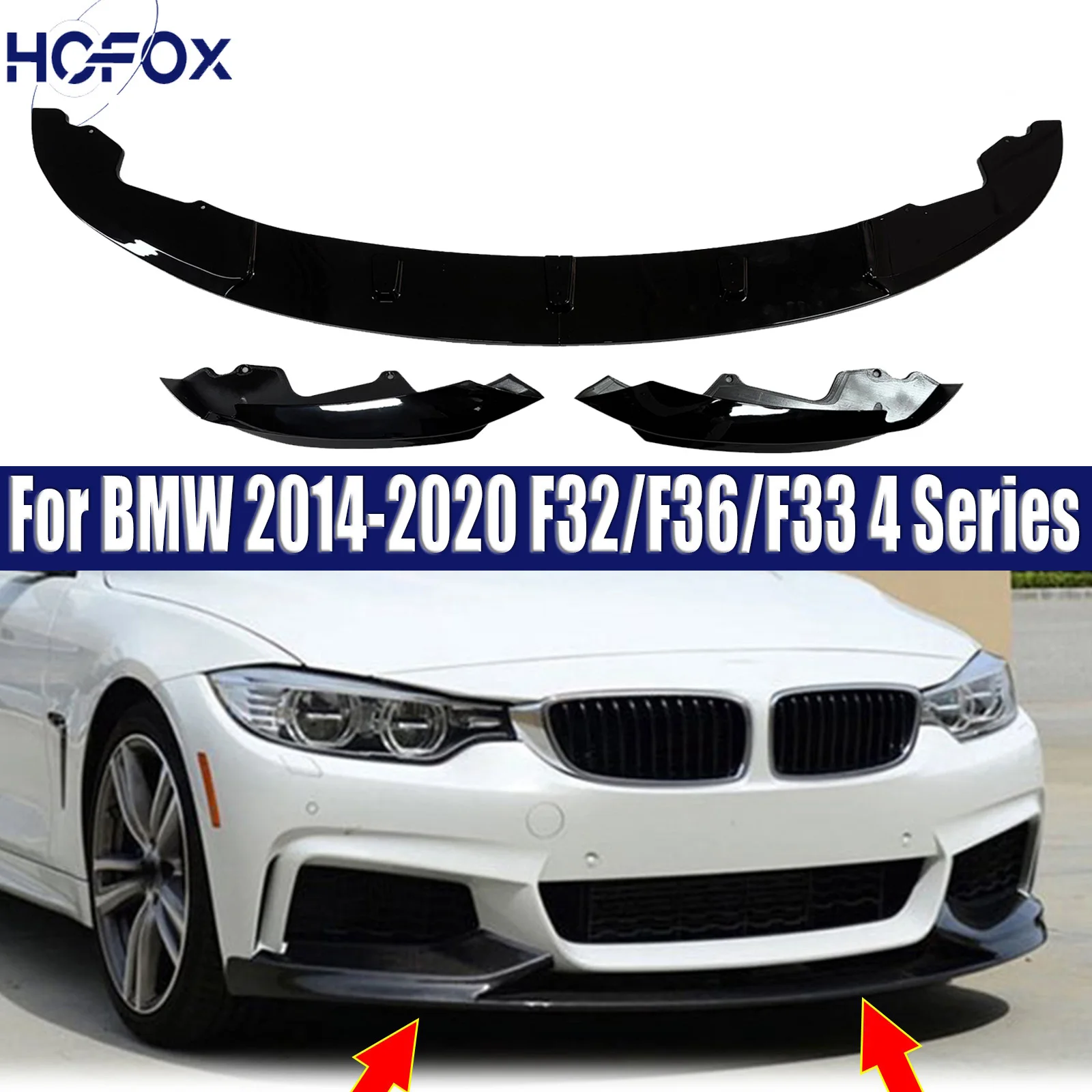 

Car Front Bumper Lip Spoiler For BMW 2014-2020 F32/F36/F33 4 Series 2 Door/ 4 Door Gran Coupe Convertible Model