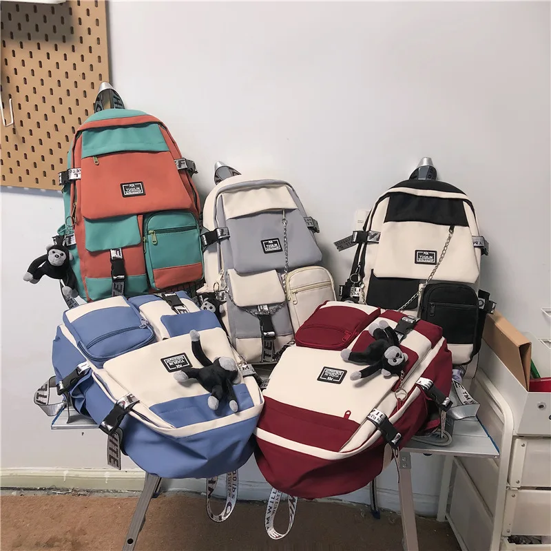 Korean Schoolbag Female Student Backpack Large Capacity Fashion Boy Backpack Computer Bag Femal School Backpack  School Bags