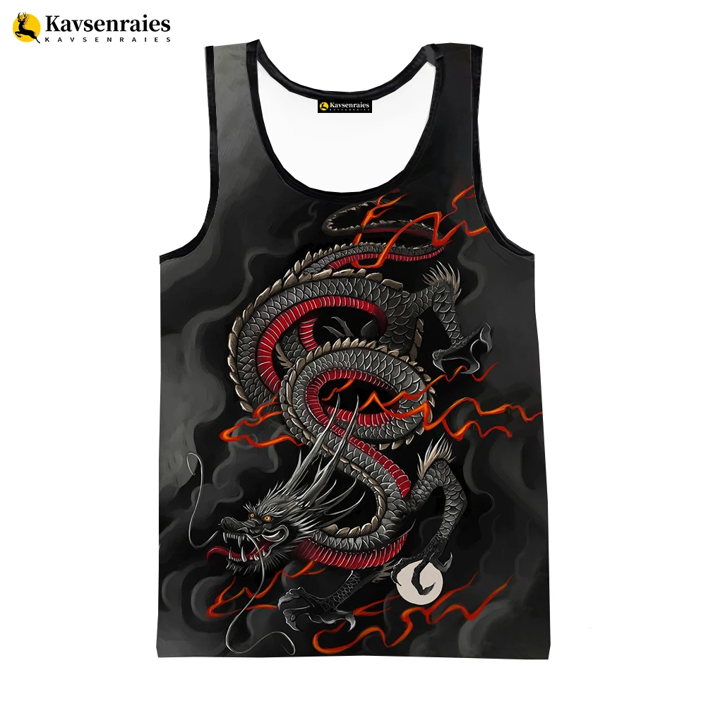 New China Dragon 3D Tank Tops Men Women Children Fashion Casual Streetwear Sleeveless Shirts Quick-drying T-shirt Men\'s Clothing