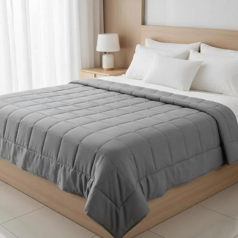 

Heavy Gravity Comforter 88 x 104 in For Bedroom Living Room Nap Time, Glass Beads Deep Pressure Therapy All-Season Use 20 lbs Grey Large Size Adult Sleep Aid Therapy Blanket