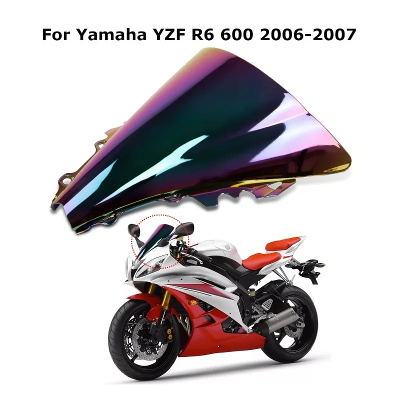 Motorcycle accessories Windscreen Windshield Double Bubble for Yamaha YZF R6 600 2006-2007 motobike Protect from the wind