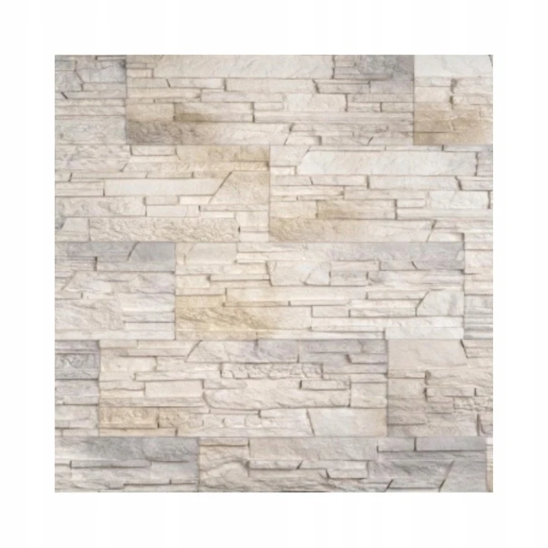 Geveltegels 38,5x13cm Gips Decoratief Steen Beige 0,45 M2