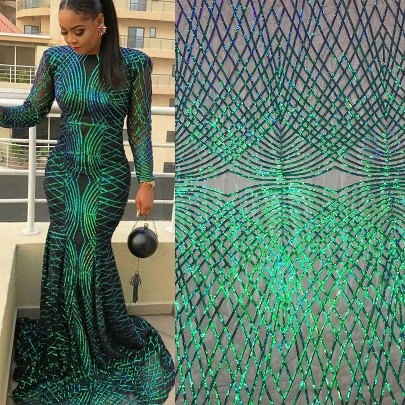 Off White African Lace Fabric 2023 High Quality Lace With Sequins Lace Fabric French Net Nigerian Lace Fabrics For Dress JL916