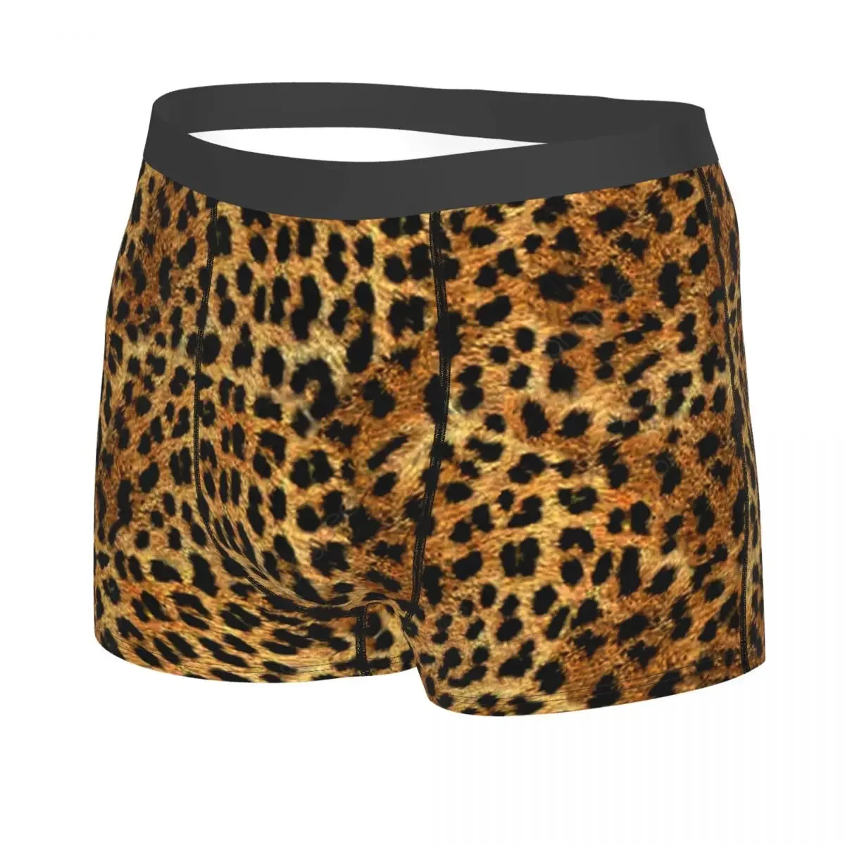 Custom Funny Leopard Pattern Texture Boxers Shorts Panties Men's Underpants Comfortable Cheetah Camouflage Briefs Underwear