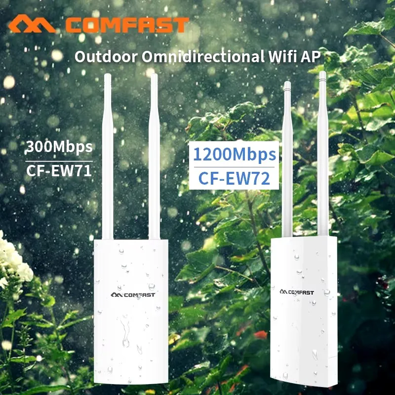 Comfast-Repetidor WiFi Sem Fio, Exterior, Alta Potência, Impermeável, Extensor de Rua, Roteador WiFi, Antena AP, 300Mbps, 1200Mbps, 2.4 GHz, 5.8GHz