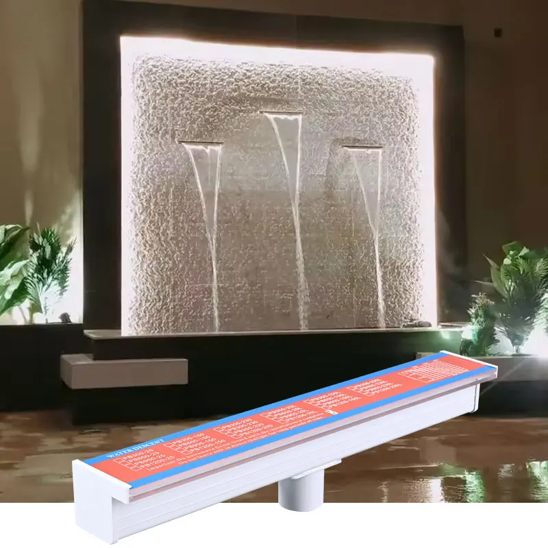 LED Pool Waterfall Light Water Descent LED Light IP68 Remote Control for Outdoor Garden Swimming Pool Wall Mount Landscape Decor