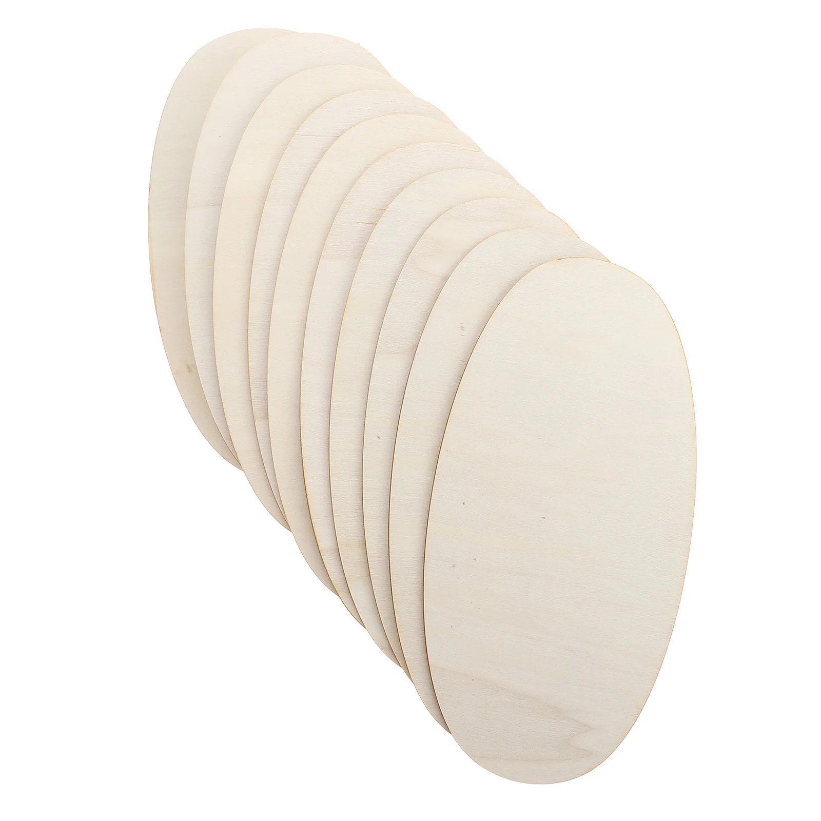 

10pcs Diy Crafts Wooden Slices Blank Wood Chips For Painting Unfinished Hanging Decor Oval Shape Diy Materials Graffiti Wood