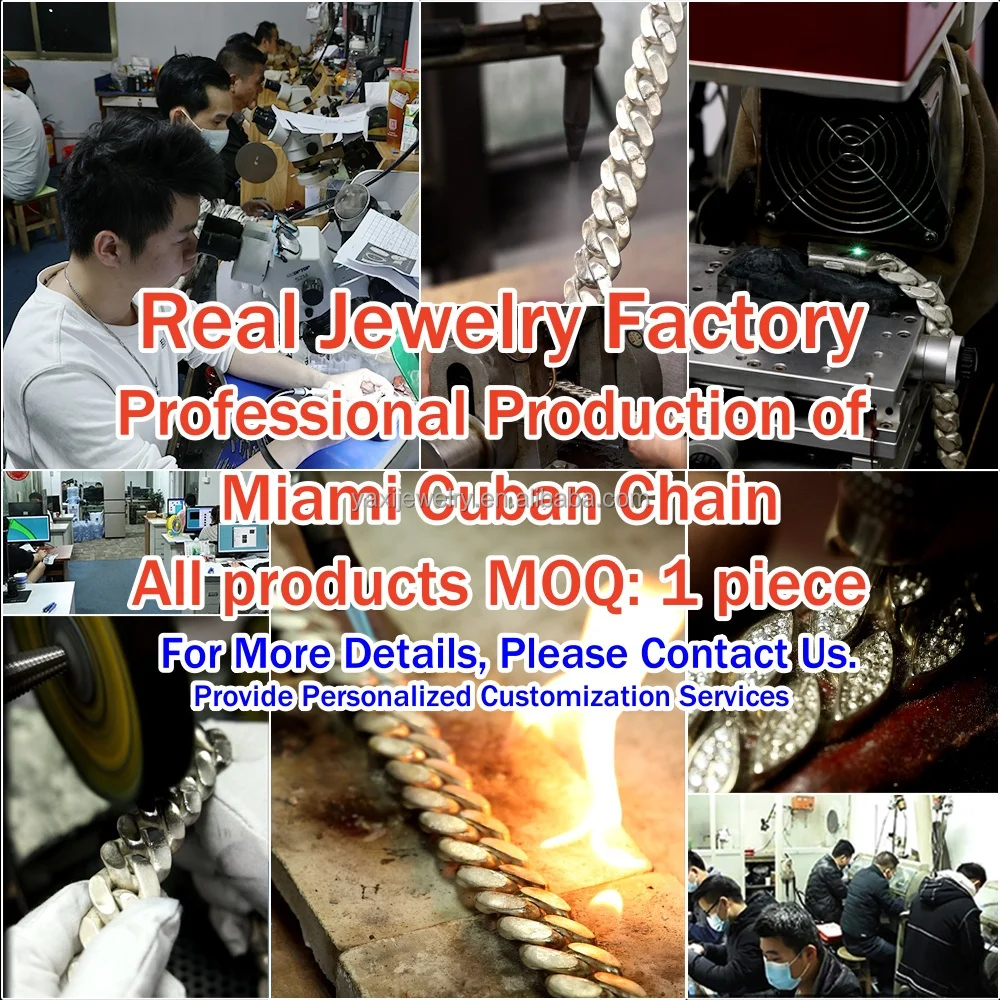 Factory Custom 20MM Real S925 Silver 9k 10K 14k 18k Solid Filled White Gold Miami Cuban Link Chain Bracelet