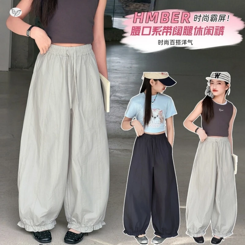 

Girls' Quick-Dry Long Pants for Summer, Kids' Lightweight Breathable Casual Pants, Girls' Cool Anti-Mosquito Long Pants