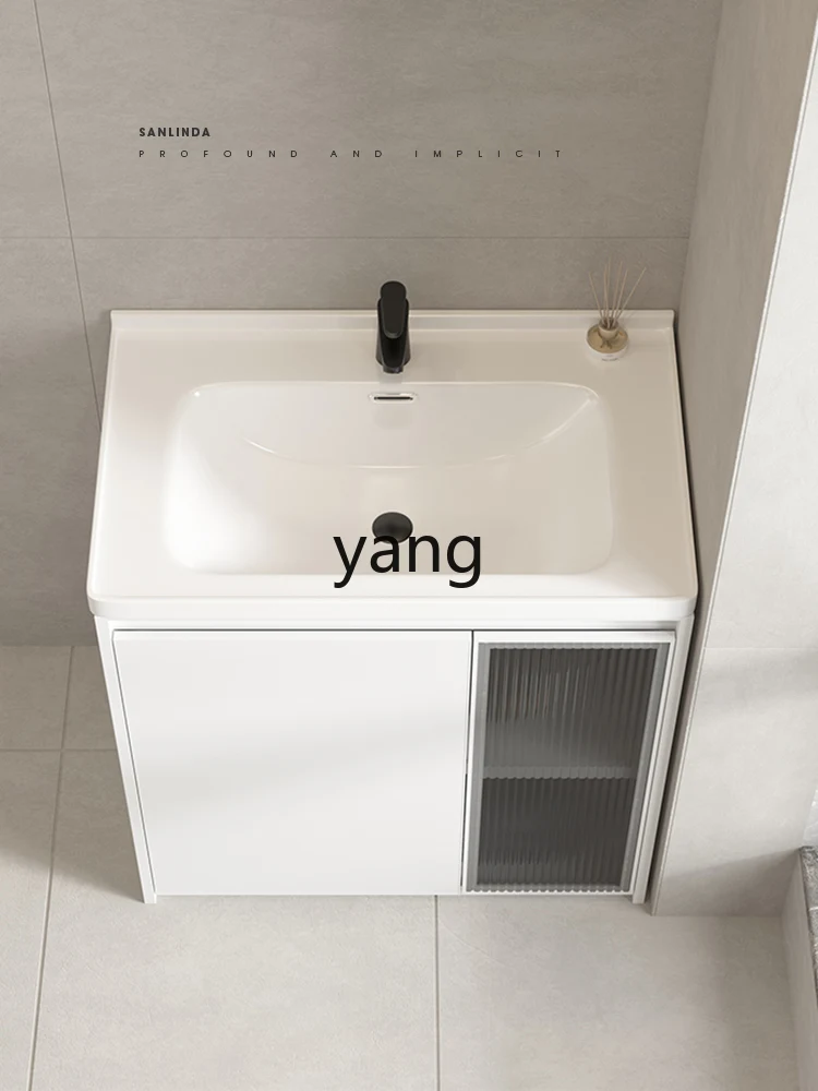 Yjq Balcony Wash Basin Pool All-in-One Cabinet Floor-Standing Bathroom Wash Washbasin Bathroom Cabinet Honeycomb Aluminum