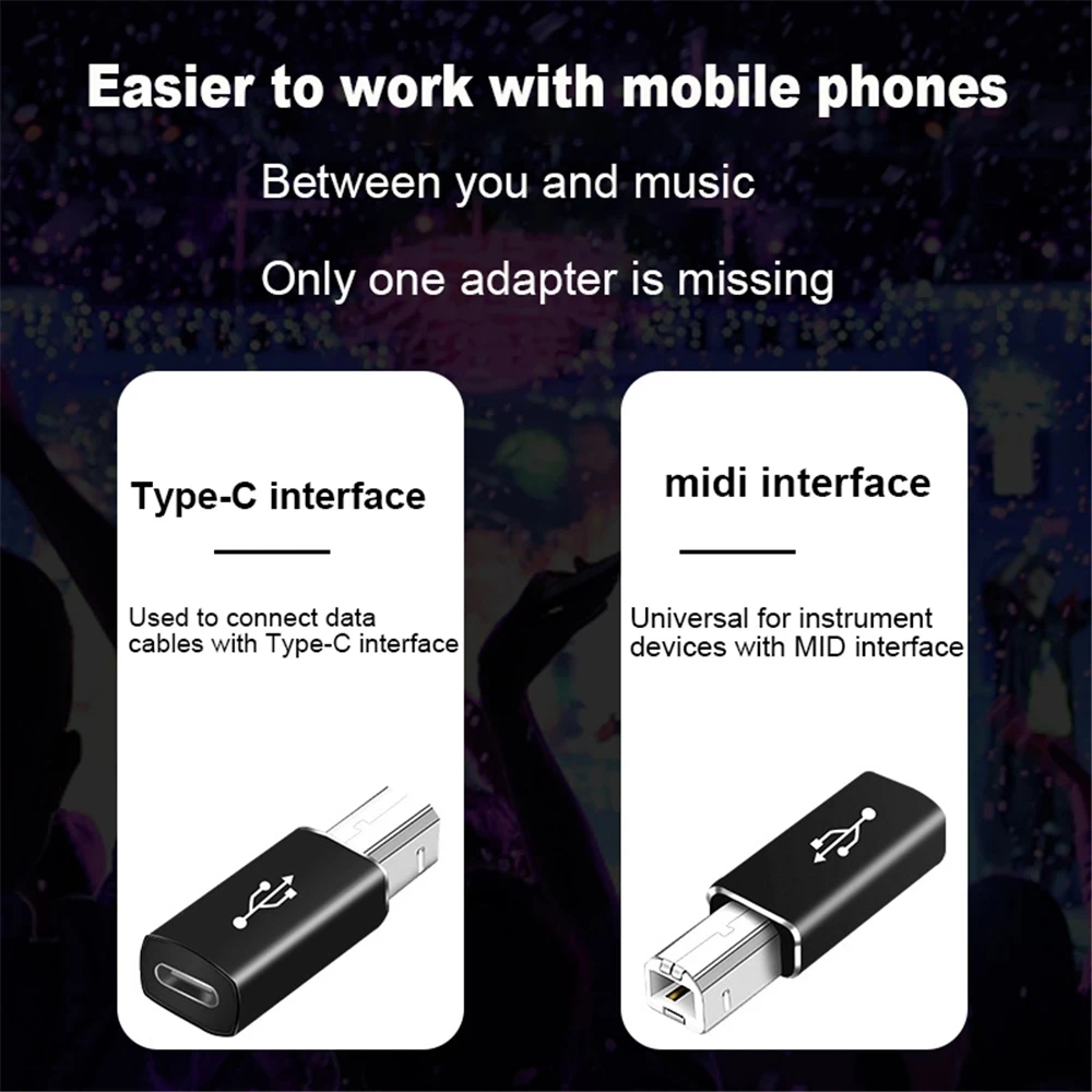 

Адаптер USB типа C к USB B «мама-папа» для сканера, принтера, передачи данных MIDI 90 ° Конвертер электрического пианино-орна