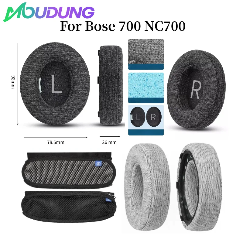 

MOUDUNG Replacement Ear Pads For Bose 700 NC700 Headphones Upgraded Thick Cotton Fabric Ear Cushions,Long-Lasting Comfort Memory