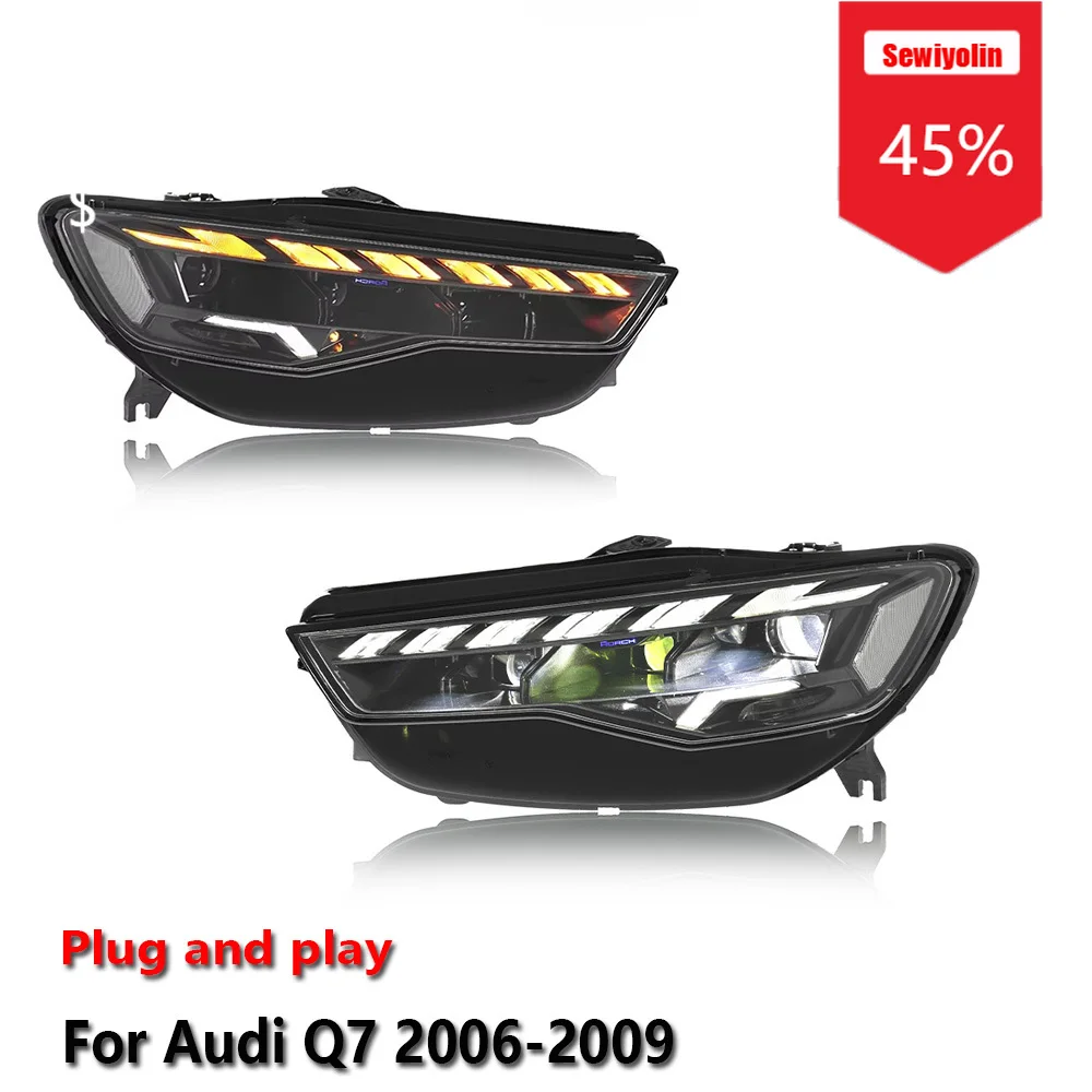 

Sewiyolin Car LED Headlight Assemblies For Audi A6 RS 2016-2018 Fog DRL Brake Turn Signal Lamp Plug and Play