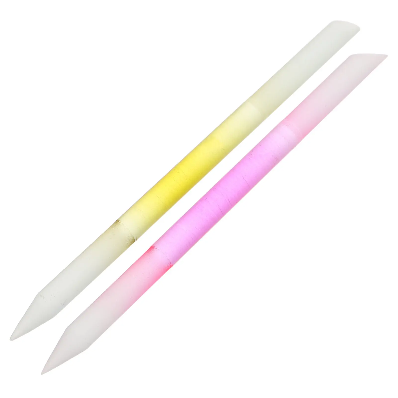 

2Pcs Glass Nail Buffer Fine Grit Cylindrical Design for Gentle Filing Shaping Polishing At Home Salon Nail Care Supplies