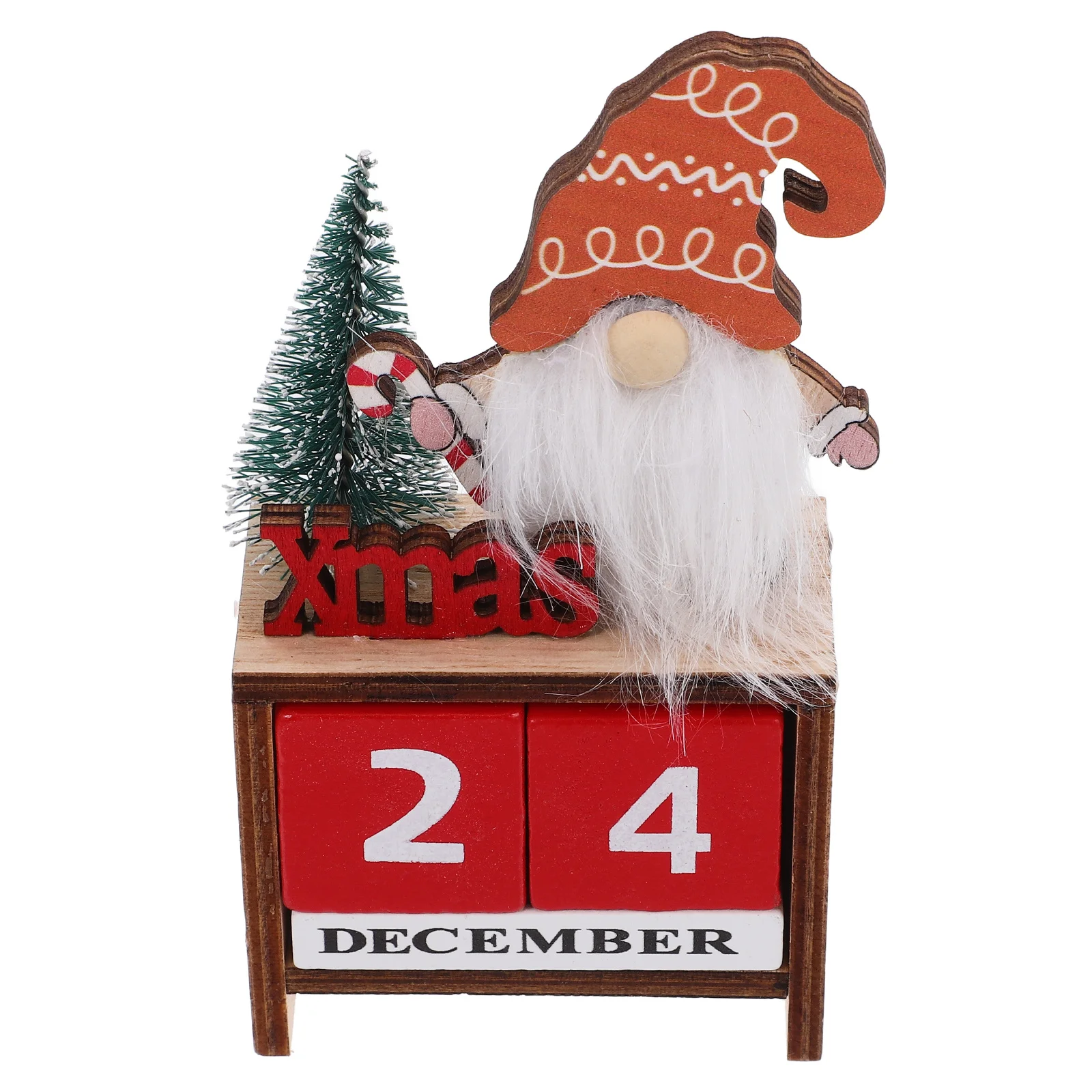 

Christmas Blocks Calendar Wooden Desktop Calendar Xmas Supplies Stable Festive Holiday Decor Home Office Use