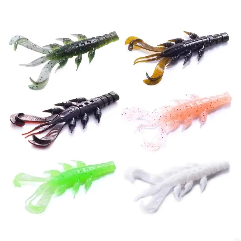 

652F 10Pcs Simulation Prawn Shrimp Fishing Tackle Lures Baits Soft PVC Swim Shrimp Lures Baits Floating Sinking Lures Worms
