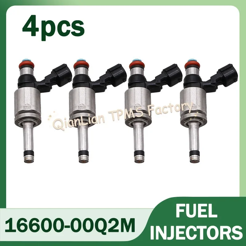 

4pcs 16600-00Q2M Fuel Injectors For 2016-2019 NISSAN QASHQAI J11 1.2 PETROL AUTO