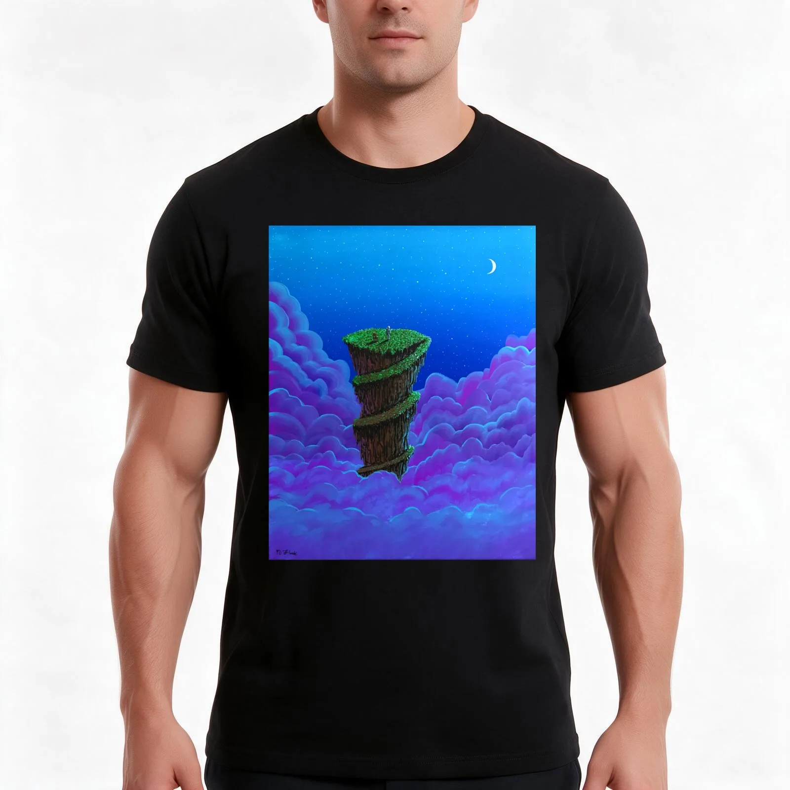 Clear View T-Shirt, Summer Casual Cotton Tee, Oversized Streetwear Tops, Vintage Graphic Print, Loose Fit Short Sleeve
