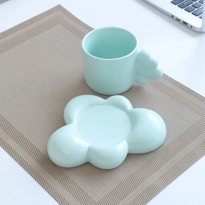 

Ceramic Coffee Cup With Saucer Cute Couple Design Breakfast Mug Ins Style Trendy Gift For Home Office Durable And Easy To Clean