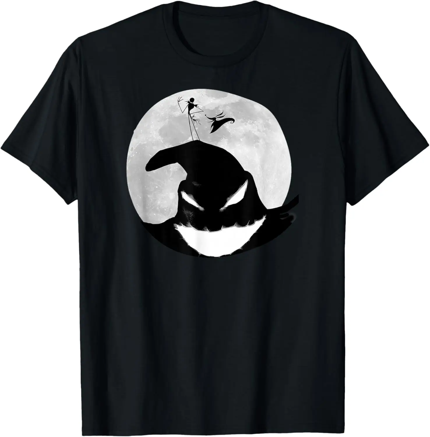 The Nightmare Before - Oogie Boogie Moon T-Shirt 100% Cotton Trendy Y2K Short-Sleeve Tee – Soft, Quick-Drying, &