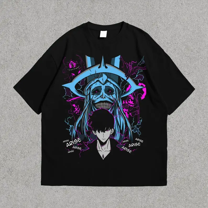 Solo Leveling T-Shirt - Anime Shirt Webtoon Tee - Smiling Statue Shirt  Jin Woo Solo Leveling Unisex Anime Shirt