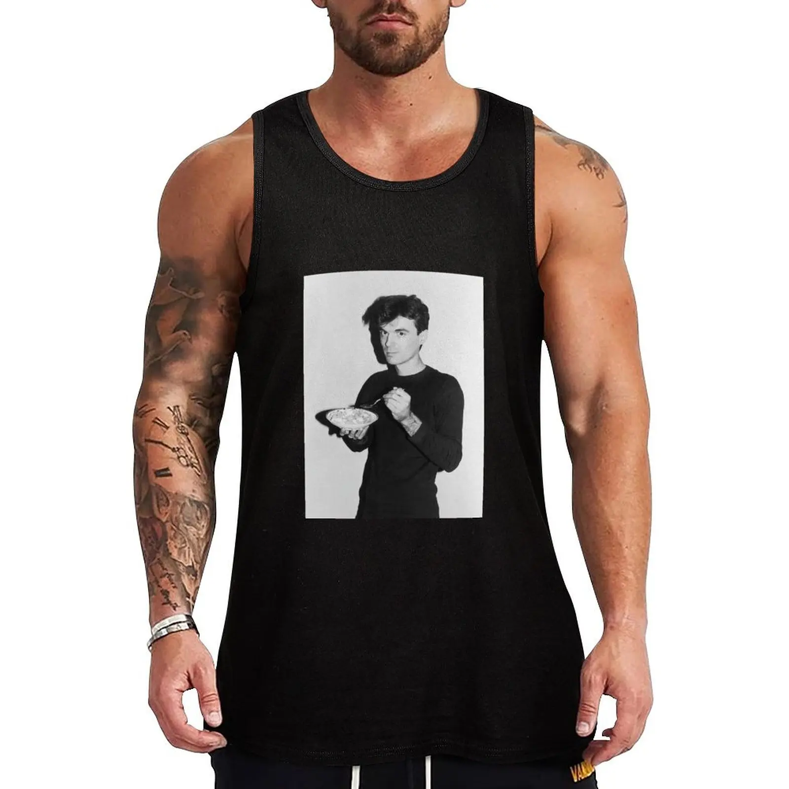 

David byrne eating cereal Tank Top Classic Basic Tank Top Regular Fit Casual Sleeveless
