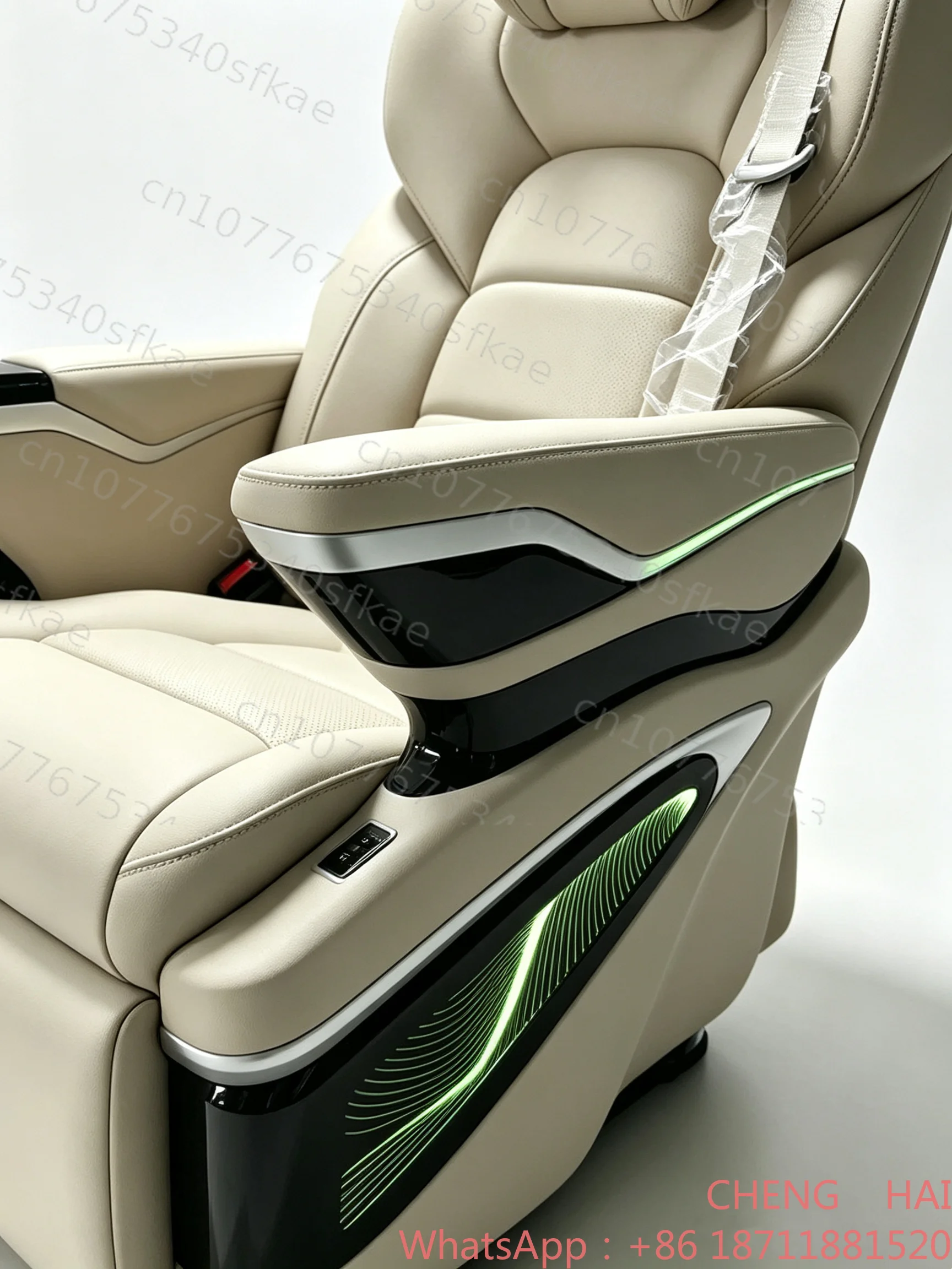 Customized CHENG HAI Modified Beige Nappa Leather Seat for MPV With Electric Functions and Ambient Light  Aviation Captain