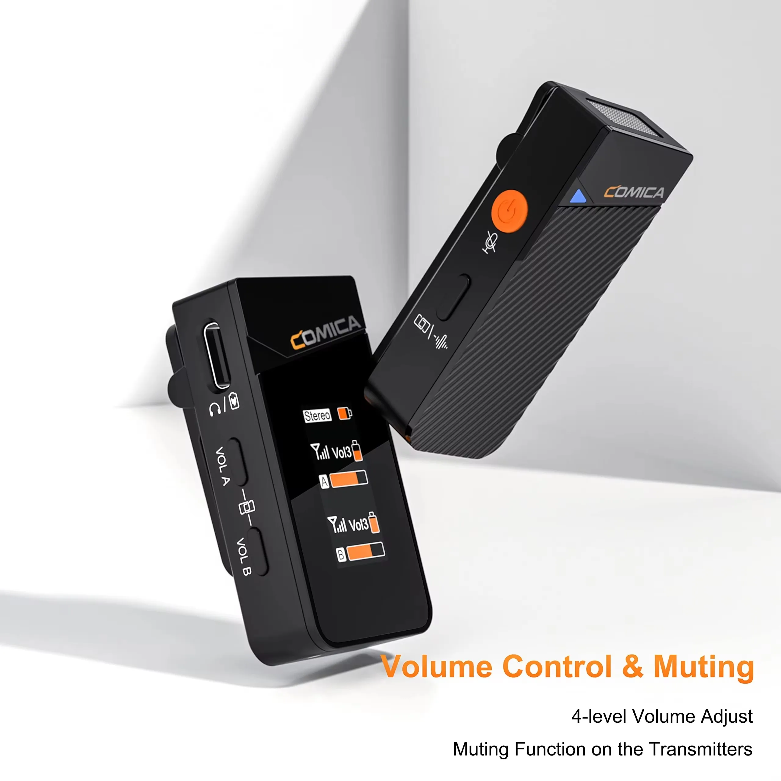 ميكروفون Comica Vimo C C3 اللاسلكي 2.4G Mini لكاميرا الهاتف الذكي ومقابلة بودكاست مع علبة شحن