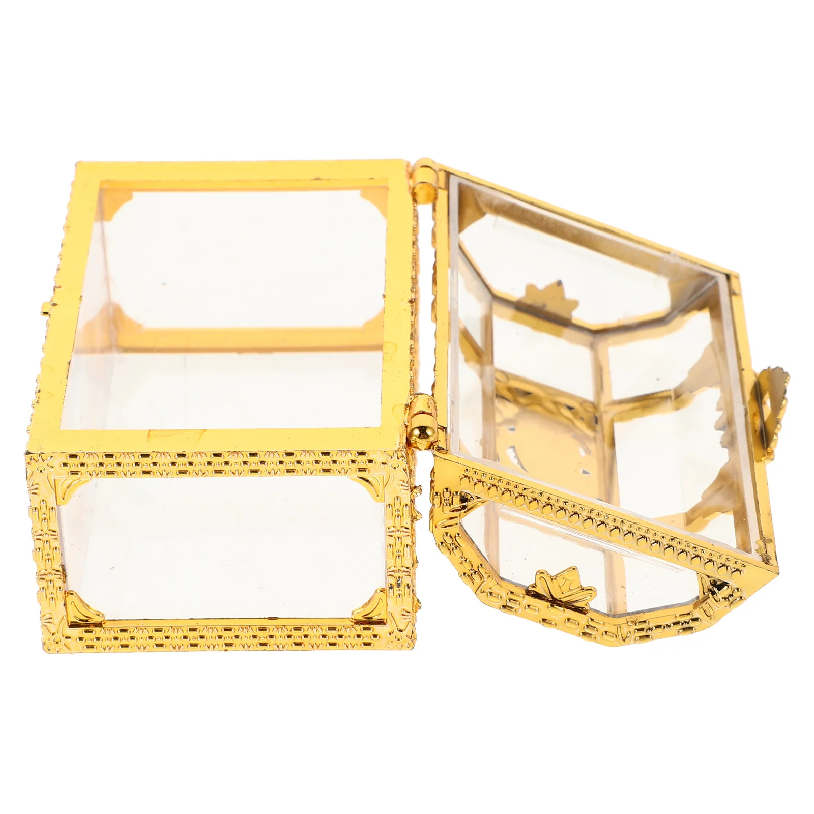 

1 Piece Kids Treasure Box Golden Transparent Candy Holder Birthday Party Favor Decorative Storage Box for Children Celebrations