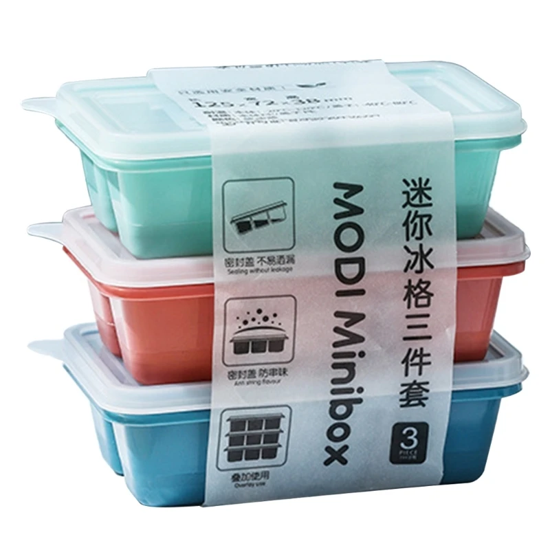 3x Ice Cube Mold Easy Release Silicone Ice Tray Mold Multifunctional Reusable