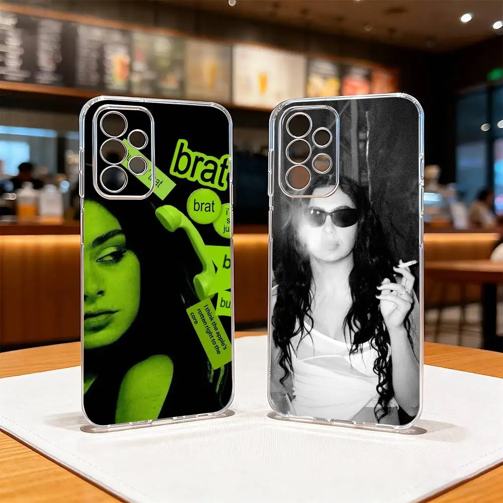 C-Charlis XCX B-BRAT Brat 360 Phone Case For Samsung S25,S24,S21,S22,S23,S30,Ultra,S20,Plus,Fe Transparent Cover
