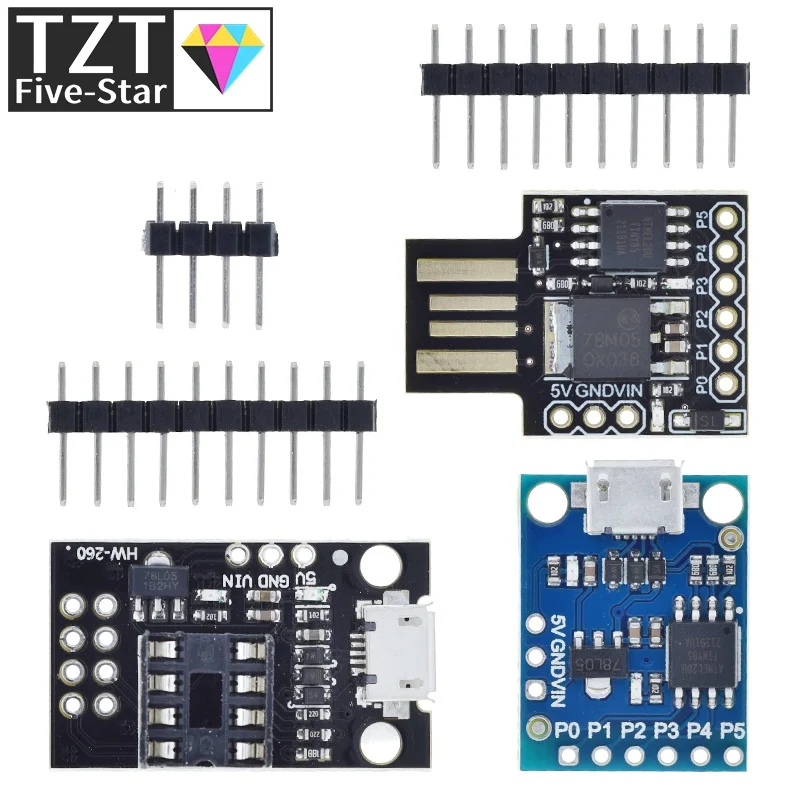 1pcs Blue Black TINY85 Digispark Kickstarter Micro Development Board ATTINY85 module for Arduino IIC I2C USB