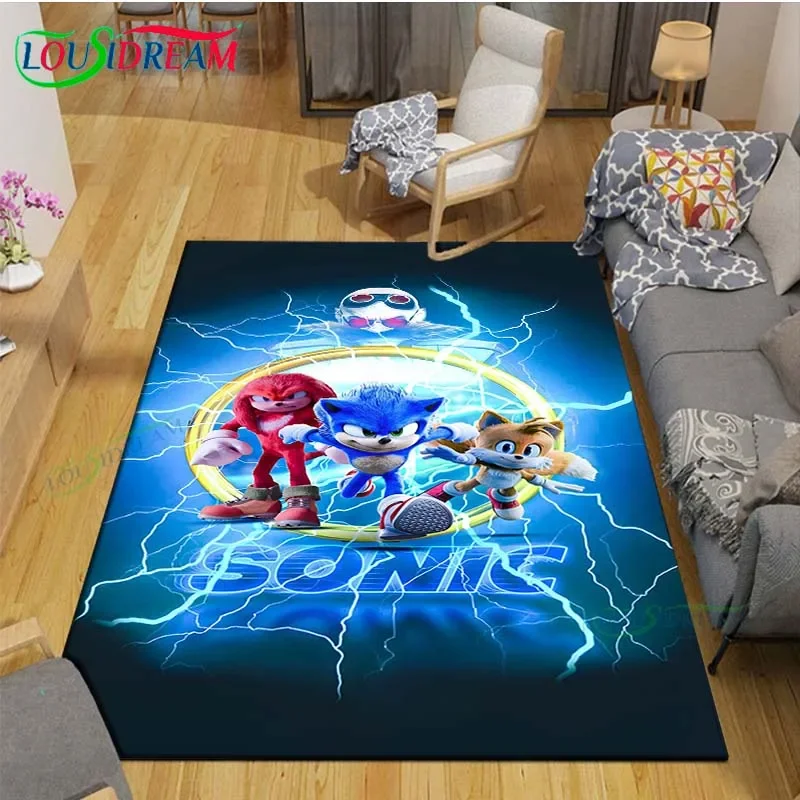 Anime Characters S-Sonic Carpet for  Living Room Home Sofa Decoration,Children Game Large Decor Floor Mat Yoga Mat Large Carpet